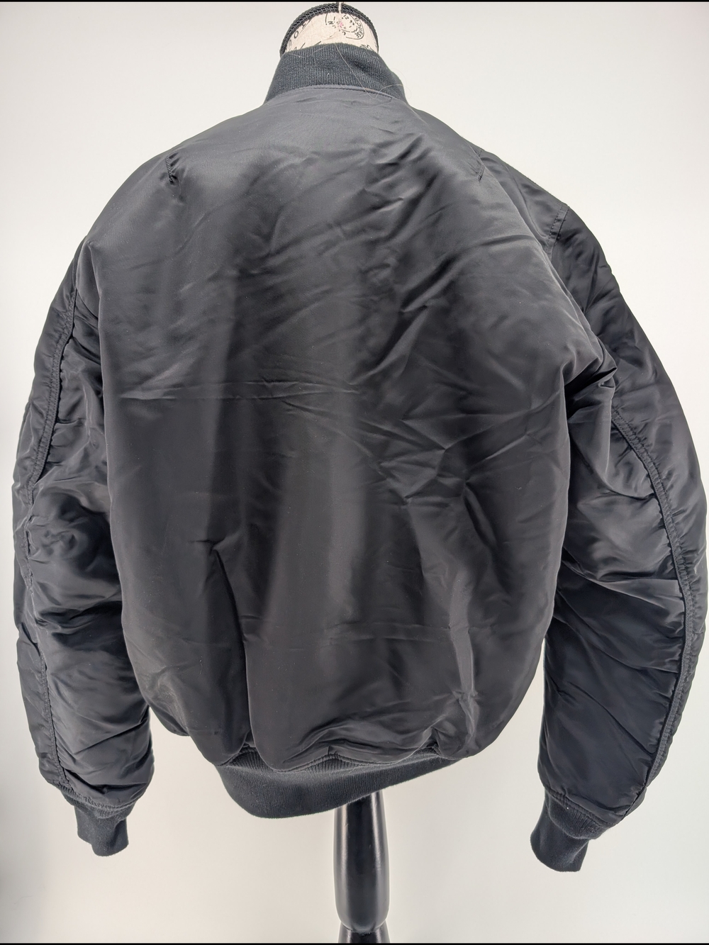 Alpha Industries Black Bomber Jacket with Gold Zipper - Picture 2 of 4